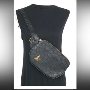 Jeffree Star Black and Gold Crossbody Bag